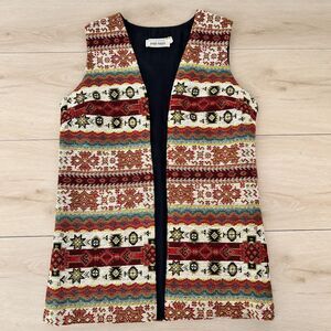 Vintage 70s Joseph Magnin Women’s Med Longline Tribal Tapestry Upholstery Vest